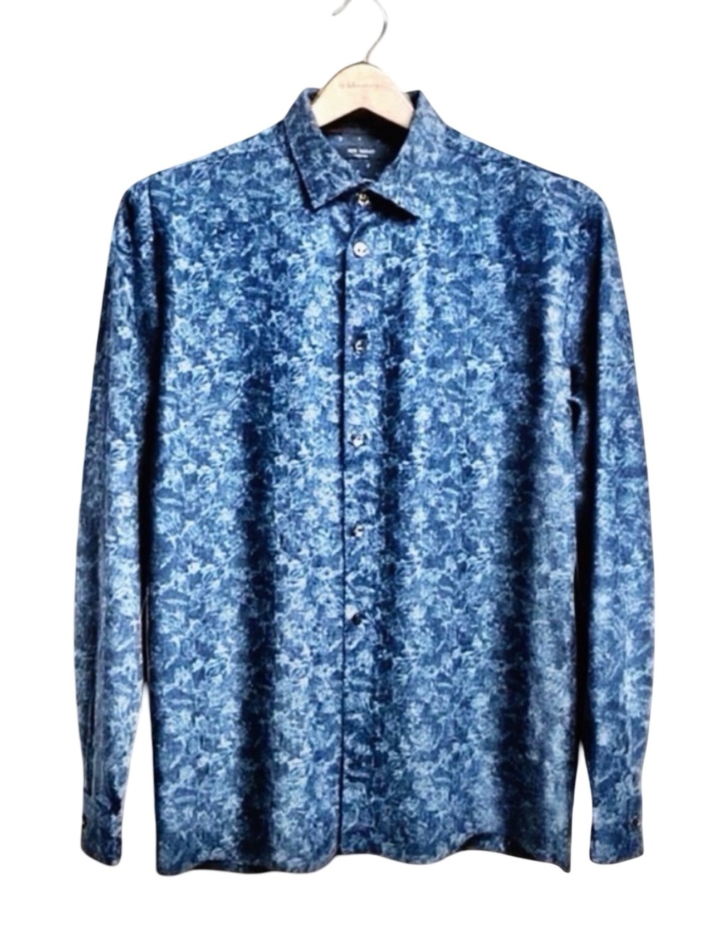 Ted Baker London “Marais” Geo Print Slim Fit Shirt | Blue | Large
